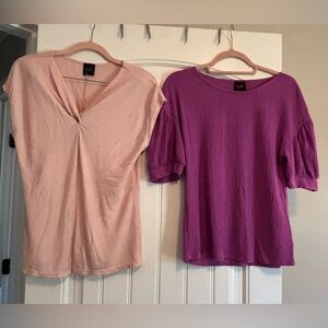 NWT- W5 by Anthropologie Pink and Fuchsia 2 Shirt Bundle - Size M